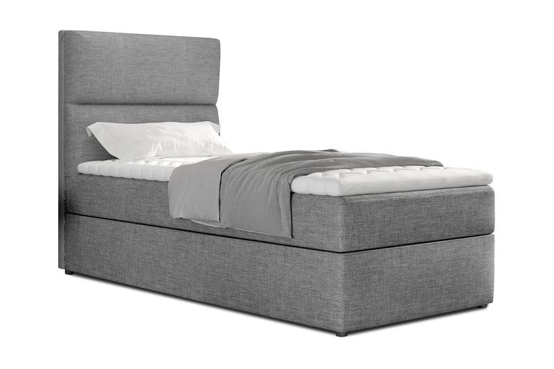 Arcore Förvaringssäng 90x200cm Vertikal Söm - Grå - Möbler - Sängar - Sängar med förvaring - Enkelsäng med förvaring