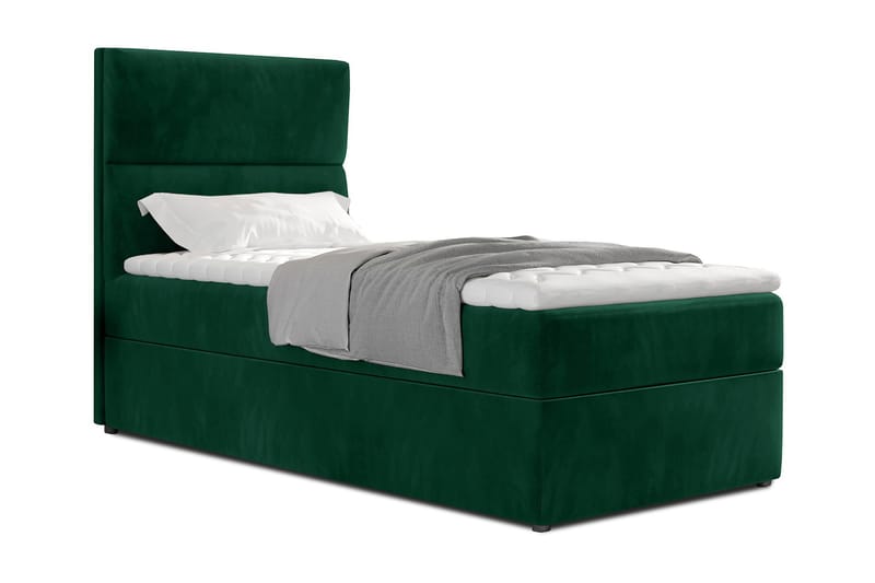 Arcore Förvaringssäng 90x200cm Vertikal Söm - Grön - Möbler - Sängar - Sängar med förvaring - Enkelsäng med förvaring