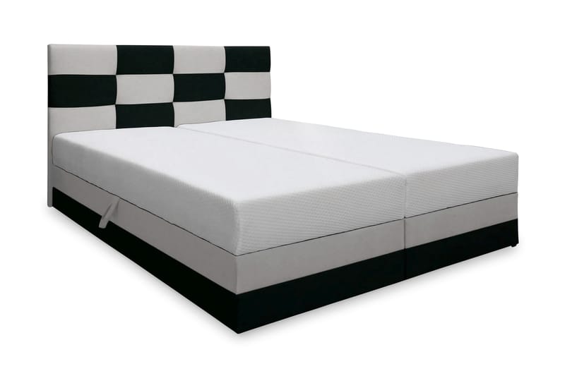 Chess Sängpaket 160x200 med Förvaring - Svart/Vit - Möbler - Säng - Sängar med förvaring