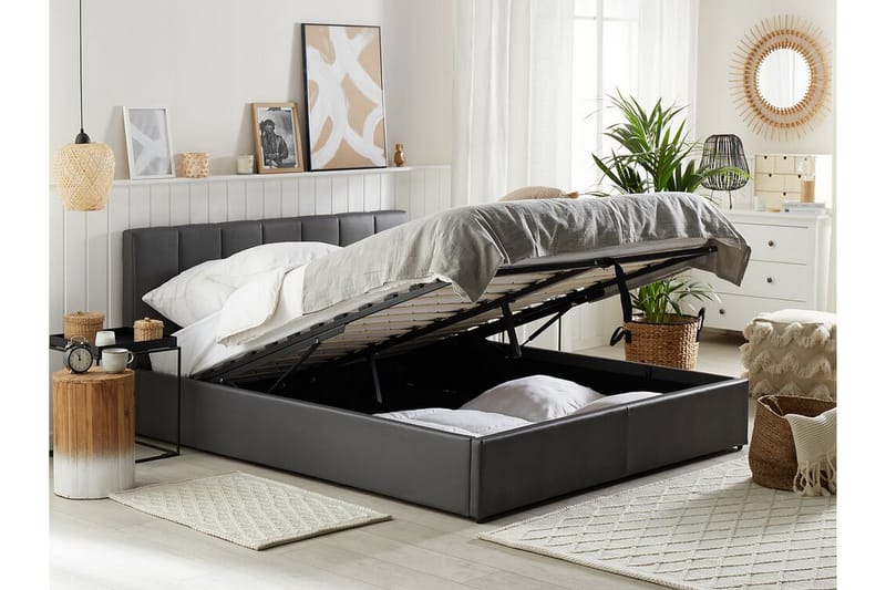 Dreuxa Förvaringssäng 160x200 cm - Konstläder/Grå - Möbler - Säng - Sängar med förvaring
