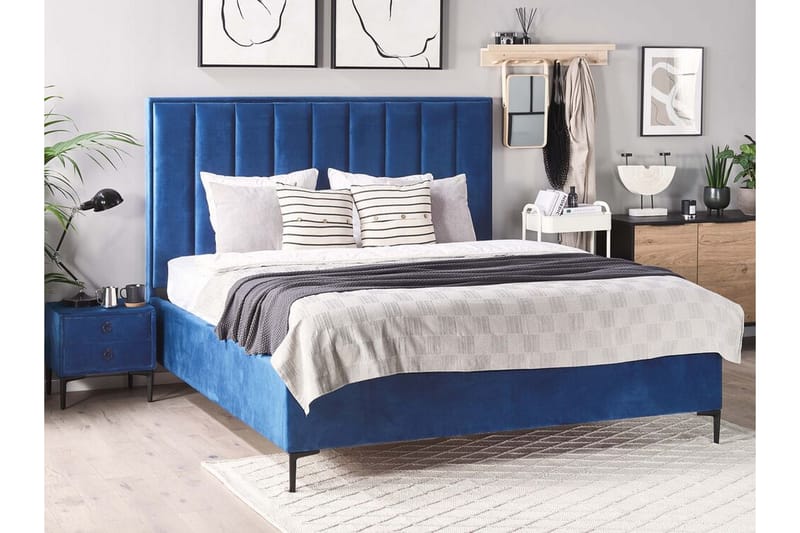 Dubbelsäng med förvaring 160x200 cm - Blå - Möbler - Säng - Sängar med förvaring