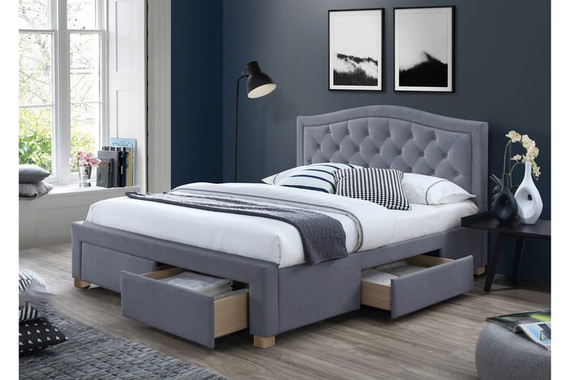 Förvaringssäng160x200 cm - Grå - Möbler - Sängar - Sängar med förvaring - Dubbelsäng med förvaring