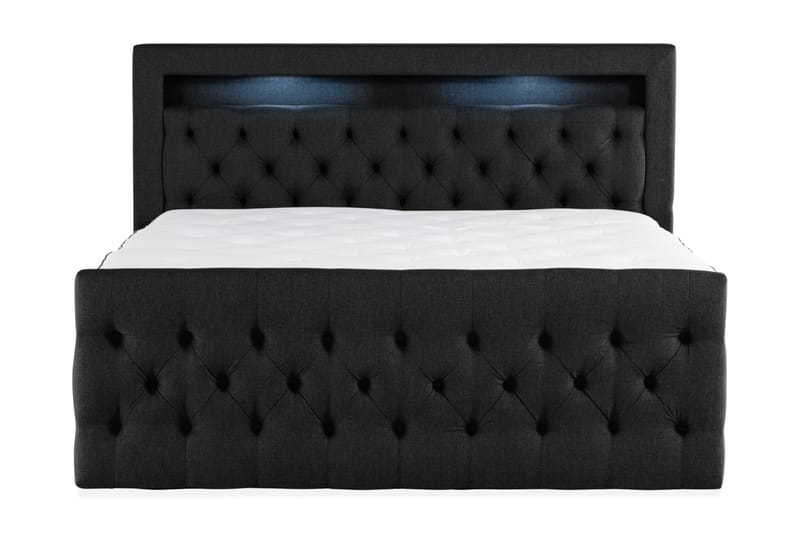 Francisco Sängpaket 160x200 med Lådförvaring LED-belysning - Svart - Möbler - Säng - Sängar med förvaring