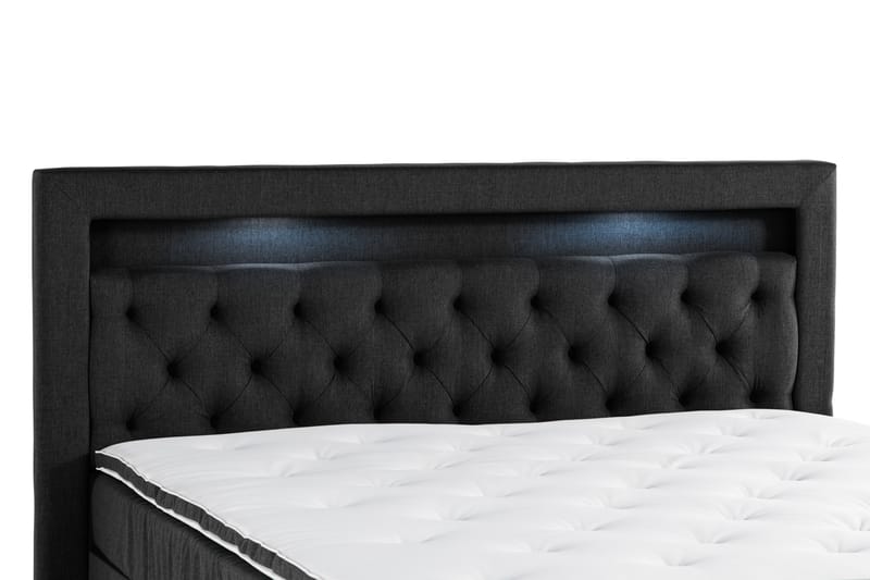 Francisco Sängpaket 160x200 med Lådförvaring LED-belysning - Svart - Möbler - Säng - Sängar med förvaring