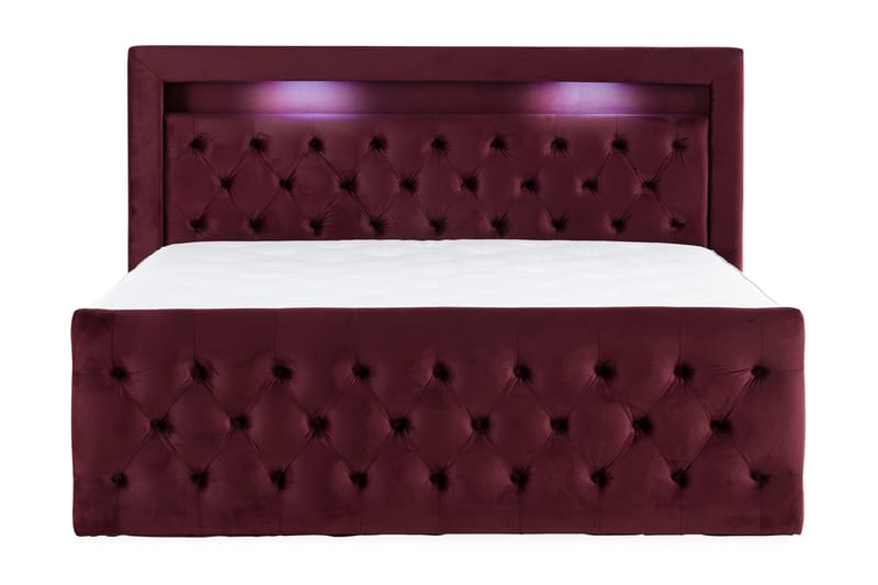 Francisco Sängpaket 160x200 med Lyftförvaring LED-belysning - Röd - Möbler - Säng - Sängar med förvaring