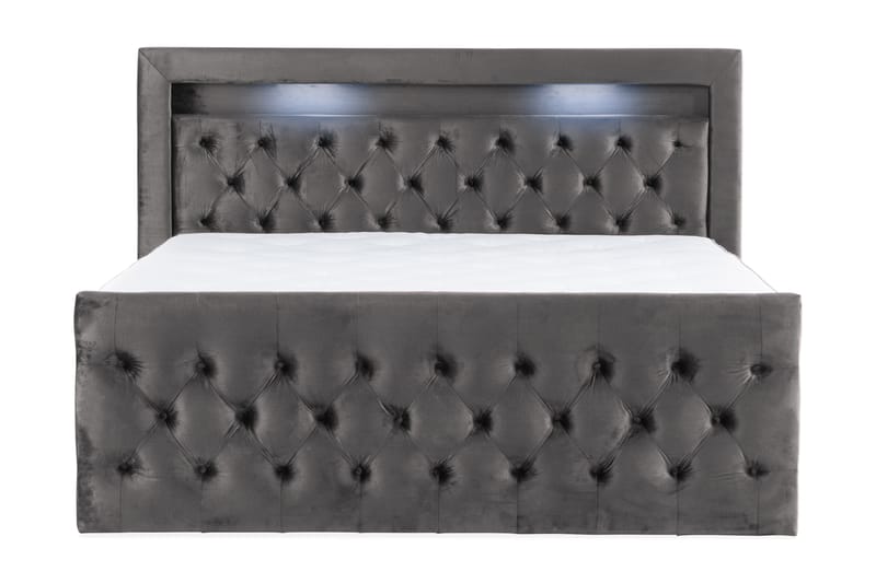 Francisco Sängpaket 180x200 med Lådförvaring LED-belysning - Mörkgrå - Möbler - Säng - Sängar med förvaring