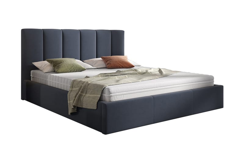 Karrouba Förvaringssäng 140x200 cm LED-belysning - Mörkblå - Möbler - Säng - Komplett sängpaket