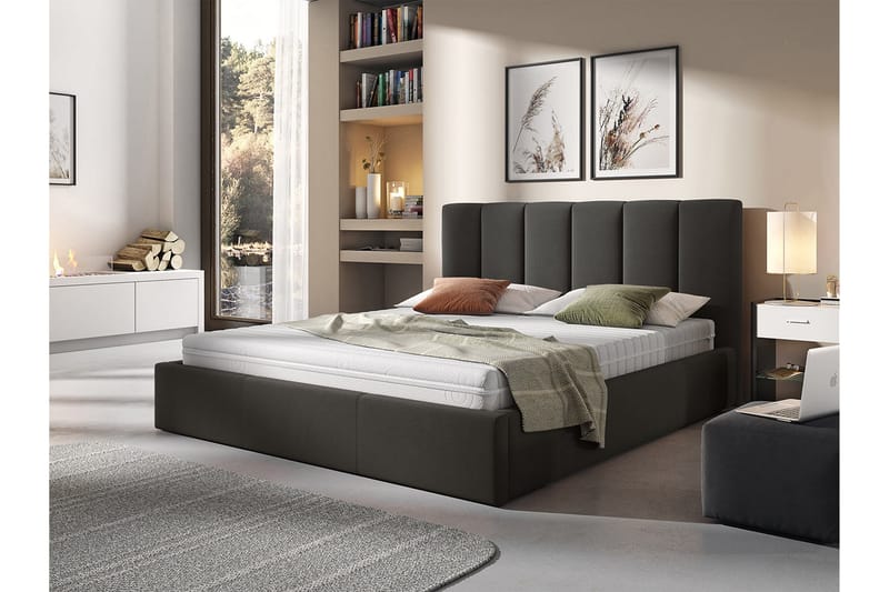 Karrouba Förvaringssäng 160x200 cm - Svart - Möbler - Säng - Sängar med förvaring
