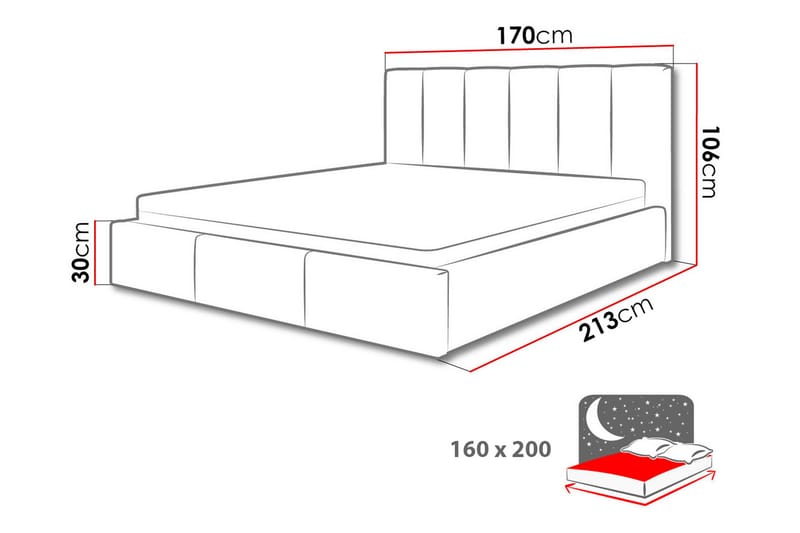 Karrouba Förvaringssäng 160x200 cm - Svart - Möbler - Säng - Sängar med förvaring