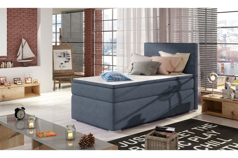 Larrimbe Förvaringssäng 90x200 cm Vänster - Blå - Möbler - Säng - Sängar med förvaring