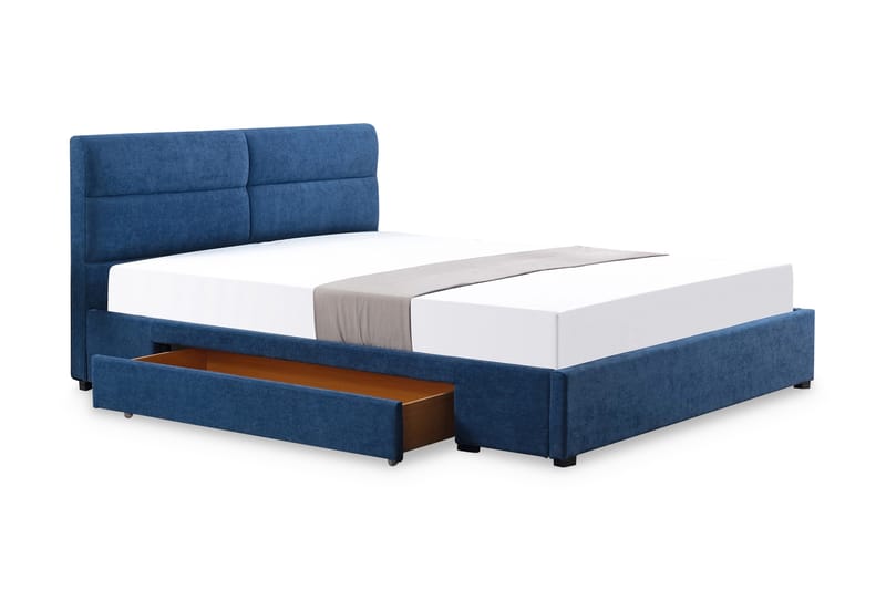 Manchita Förvaringssäng 160x200  Blå/Svart - Blå/Svart - Möbler - Säng - Sängar med förvaring - Dubbelsäng med förvaring