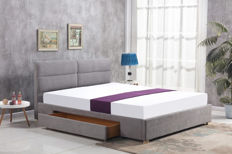 Manchita Förvaringssäng 160x200 - Ljusgrå/Natur - Möbler - Säng - Sängar med förvaring