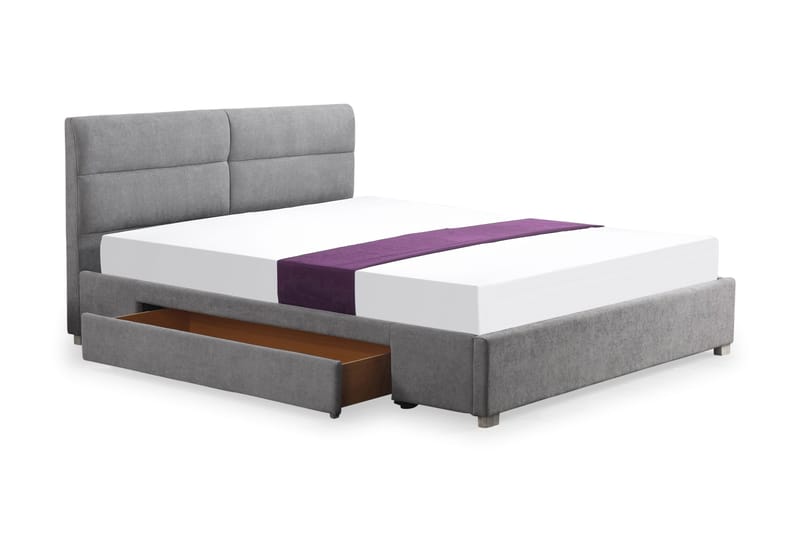 Manchita Förvaringssäng 160x200 - Ljusgrå/Natur - Möbler - Sängar - Sängar med förvaring - Dubbelsäng med förvaring