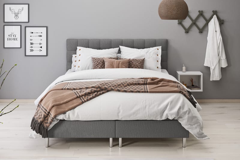Montana Komplett Sängpaket 120x200 - Ljusgrå - Möbler - Säng - Sängar med förvaring