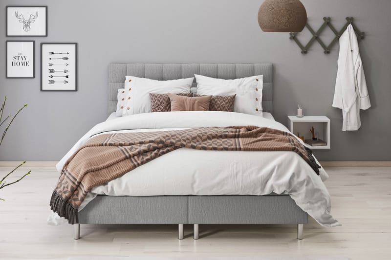 Montana Komplett Sängpaket 140x200 - Ljusgrå - Möbler - Säng - Sängar med förvaring