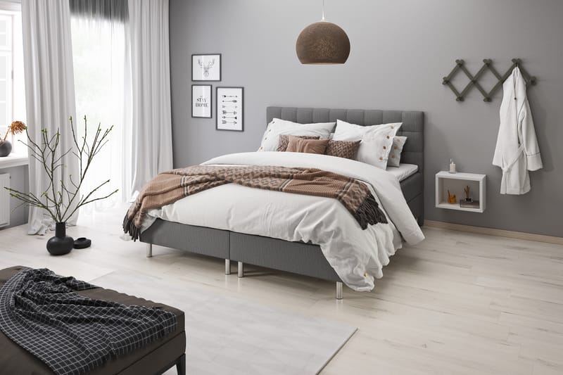 Montana Komplett Sängpaket 160x200 - Ljusgrå - Möbler - Säng - Sängar med förvaring