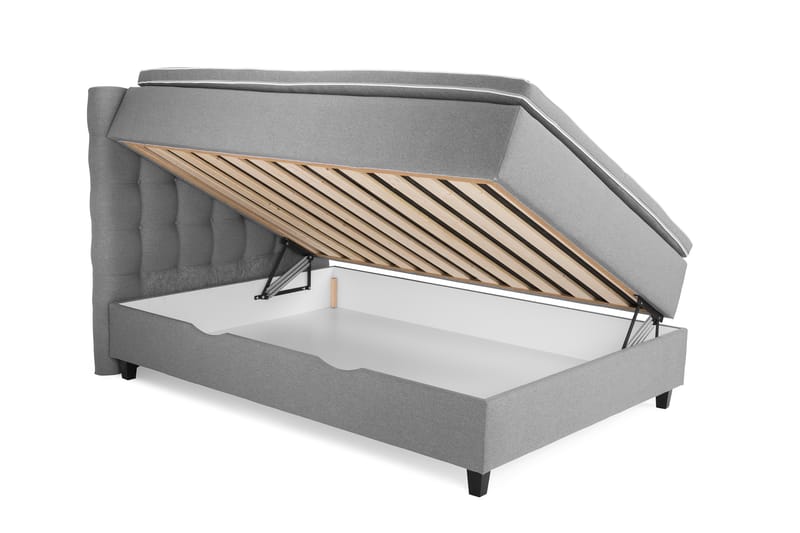 Royal Kontinentalsäng med Förvaring 140x200  Ljusgrå - Ljusgrå (+Fler val) - Möbler - Säng - Sängar med förvaring