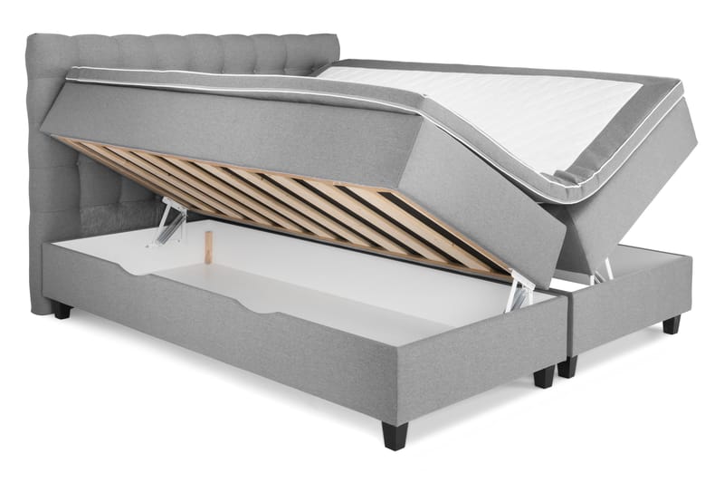Royal Kontinentalsäng med Förvaring 160x200 cm - Ljusgrå - Möbler - Säng - Sängar med förvaring