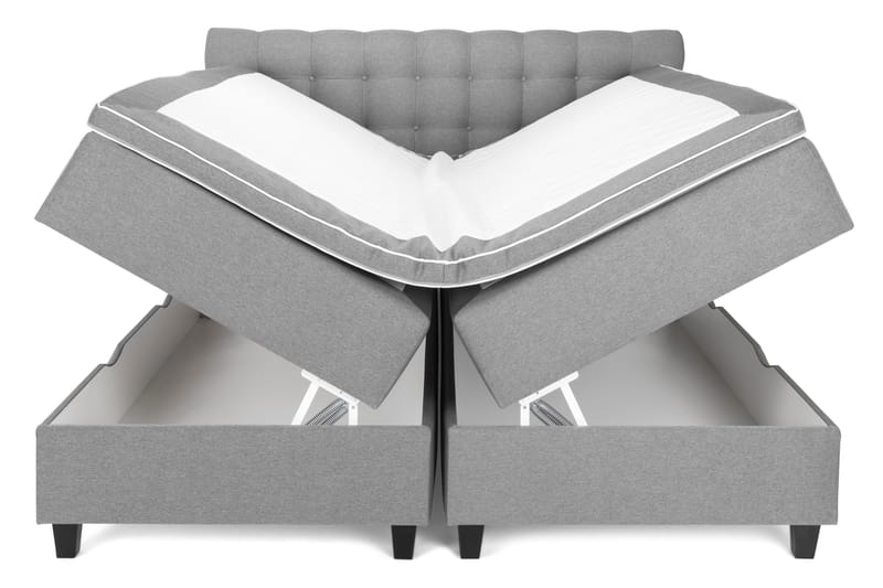 Royal Kontinentalsäng med Förvaring 180x200 cm - Ljusgrå - Möbler - Säng - Sängar med förvaring