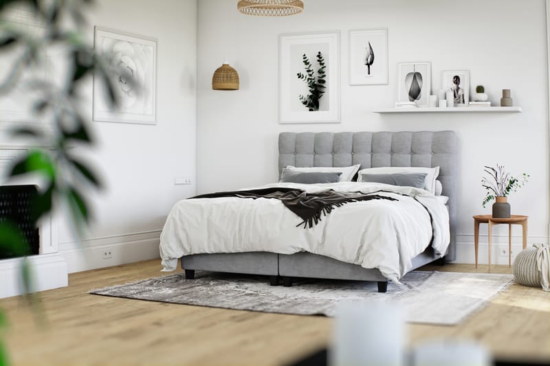 Royal Kontinentalsäng med Förvaring 180x200 cm - Ljusgrå - Möbler - Säng - Sängar med förvaring