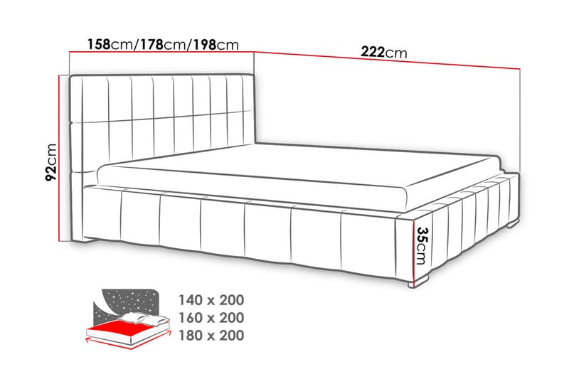 Elverum Säng 160x200 cm - Beige - Möbler - Säng - Sängram & sängstomme