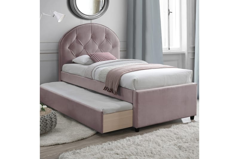 Lara Säng 90x200 cm - Rosa - Möbler - Säng - Sängar med förvaring
