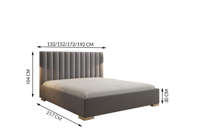 Mentily Sängram med Förvaring 180x200 cm - Beige - Möbler - Säng - Sängram & sängstomme