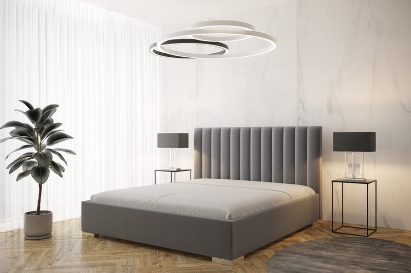 Mentily Sängram med Förvaring 180x200 cm - Ljusgrå - Möbler - Säng - Sängram & sängstomme