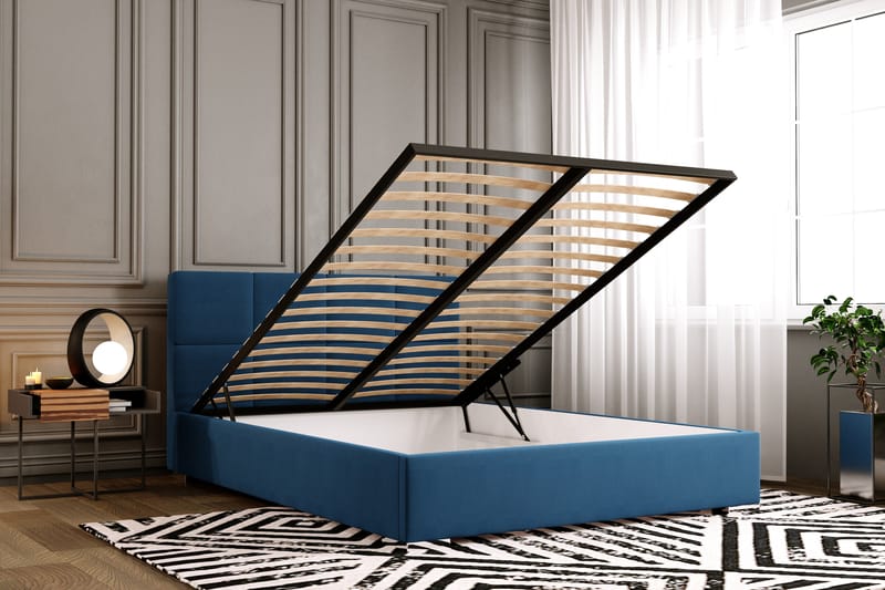 Miharu Sängram med Förvaring 140x200 cm - Choklad - Möbler - Säng - Sängram & sängstomme