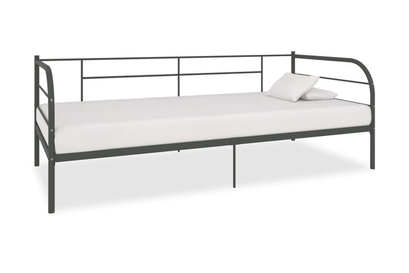 Ram dagbädd grå metall 90x200 cm - Grå - Möbler - Säng - Sängram & sängstomme