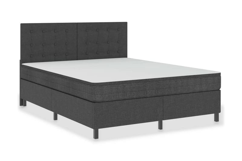 Resårsäng mörkgrå tyg 180x200 cm - Grå - Möbler - Säng - Sängram & sängstomme