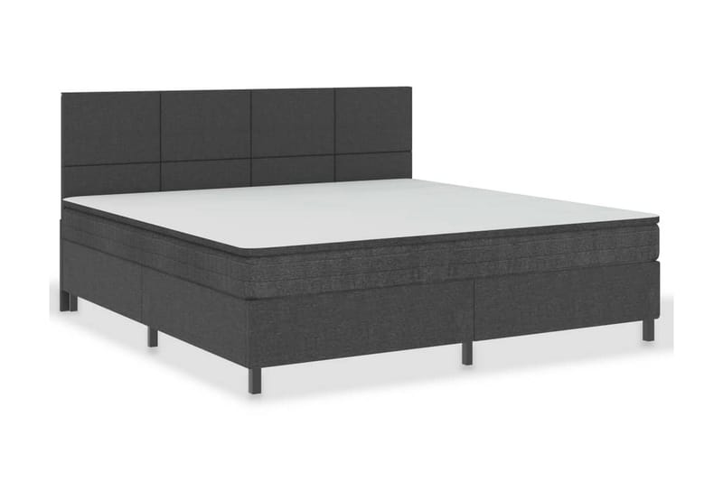 Resårsäng mörkgrå tyg 200x200 cm - Grå - Möbler - Säng - Sängram & sängstomme