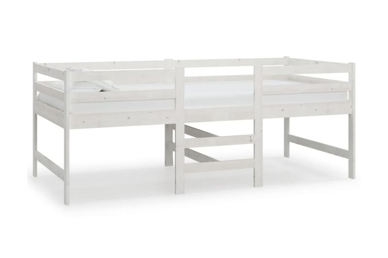 Säng medelhög vit massiv furu 90x200 cm - Vit - Möbler - Säng - Sängram & sängstomme