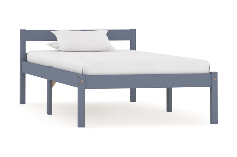 Sängram grå massiv furu 90x200 cm - Grå - Möbler - Säng - Sängram & sängstomme