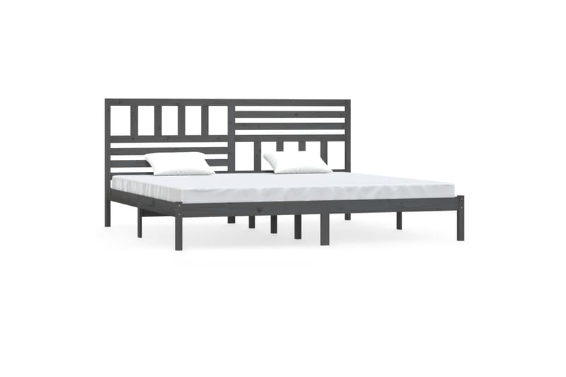 Sängram grå massivt furu 180x200 cm - Grå - Möbler - Säng - Sängram & sängstomme