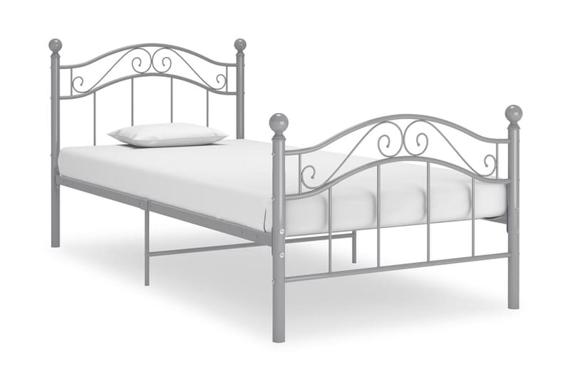 Sängram grå metall 100x200 cm - Grå - Möbler - Säng - Sängram & sängstomme