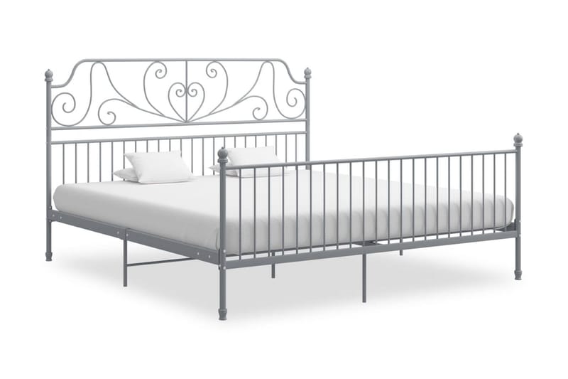 Sängram grå metall 180x200 cm - Grå - Möbler - Säng - Sängram & sängstomme