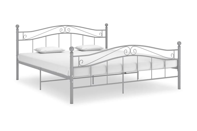 Sängram grå metall 200x200 cm - Grå - Möbler - Säng - Sängram & sängstomme