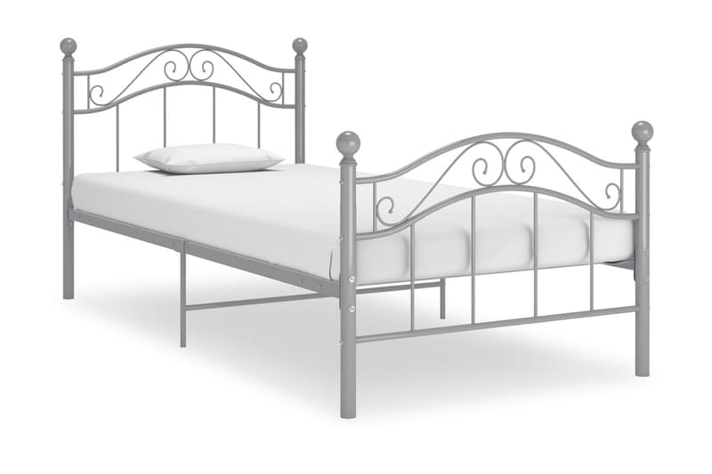 Sängram grå metall 90x200 cm - Grå - Möbler - Säng - Sängram & sängstomme