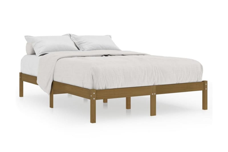 Sängram honungbrun massiv furu 120x190 cm - Brun - Möbler - Säng - Sängram & sängstomme
