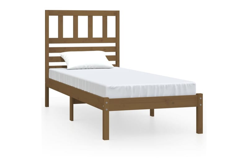 Sängram honungsbrun massivt furu 90x200 cm enkelsäng - Honung - Möbler - Säng - Sängram & sängstomme