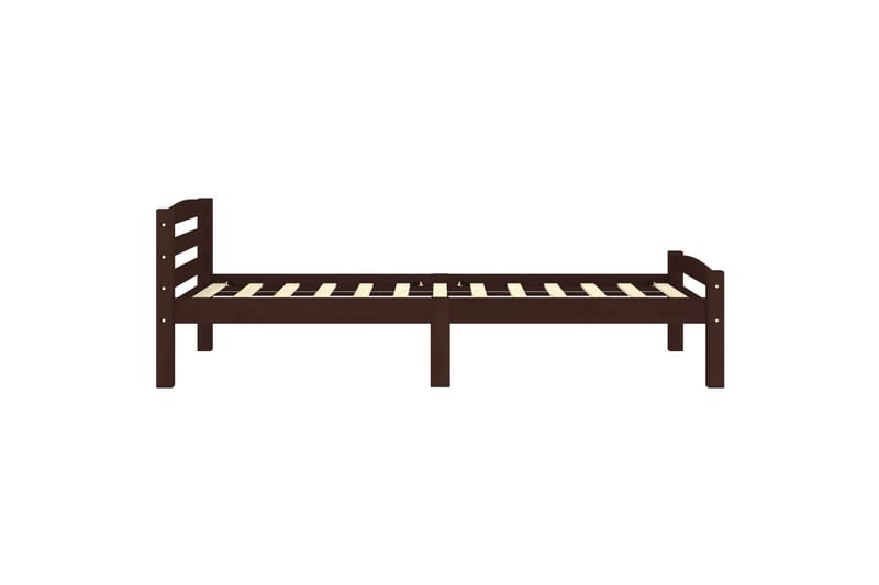 Sängram mörkbrun massiv furu 100x200 cm - Brun - Möbler - Bord & matgrupper - Soffbord