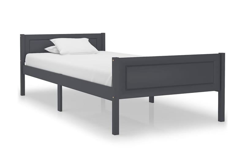 Sängram massiv furu grå 100x200 cm - Grå - Möbler - Säng - Sängram & sängstomme