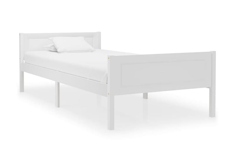 Sängram massiv furu vit 100x200 cm - Vit - Möbler - Säng - Sängram & sängstomme