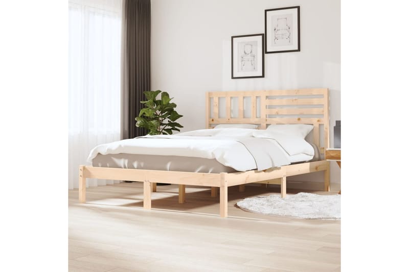 Sängram massivt furu 150x200 cm - Brun - Möbler - Säng - Sängram & sängstomme