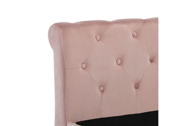 Sängram rosa sammet 90x200 cm - Rosa - Möbler - Säng - Sängram & sängstomme