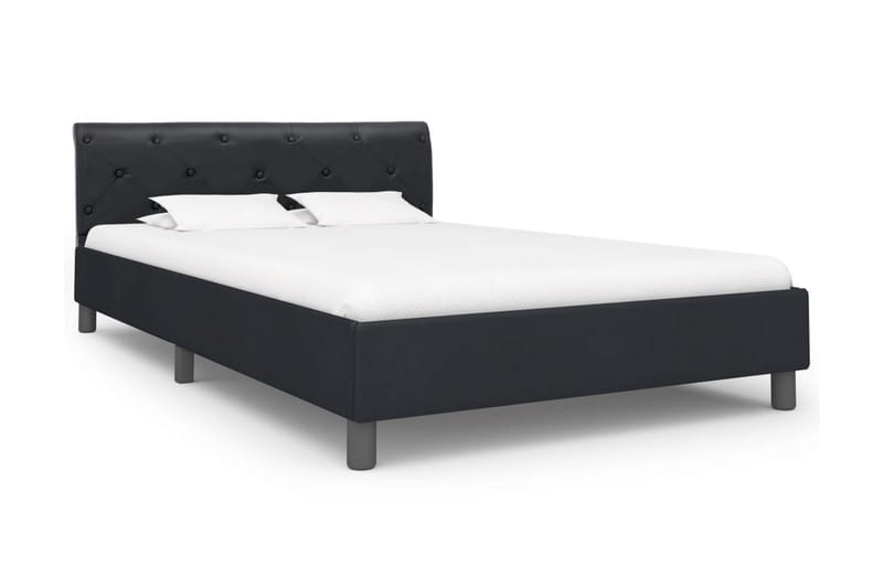 Sängram svart konstläder 140x200 cm - Svart - Möbler - Säng - Sängram & sängstomme