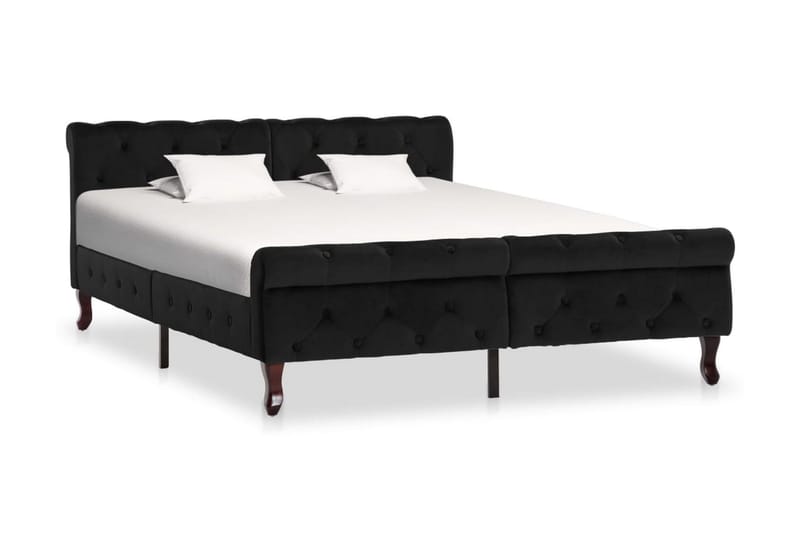 Sängram svart sammet 140x200 cm - Svart - Möbler - Säng - Sängram & sängstomme