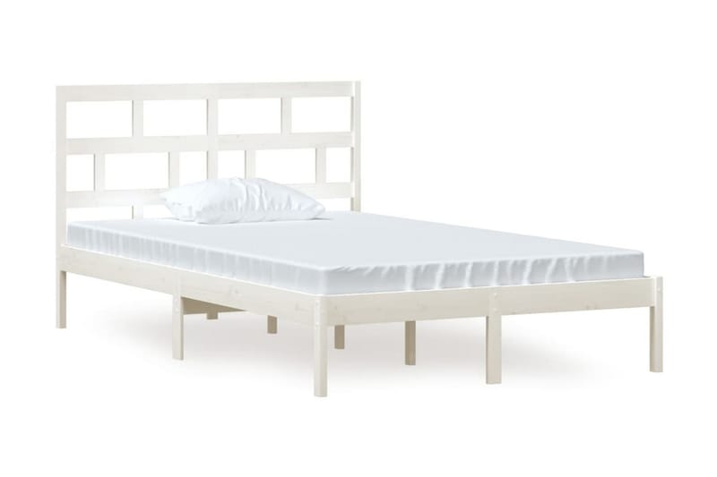 Sängram vit massiv furu 120x200 cm - Vit - Möbler - Säng - Sängram & sängstomme