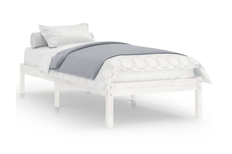Sängram vit massiv furu 75x190 cm - Vit - Möbler - Säng - Sängram & sängstomme
